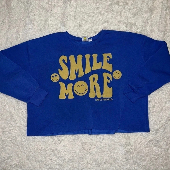 Smiley World Smile More Graphic Sweatshirt Size XL - Picture 2 of 4